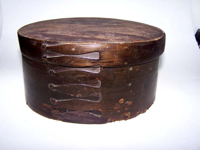 A 19th century  '6 Finger' ANTIQUE Baleen Oval 'DITTY' Box circa 1840
